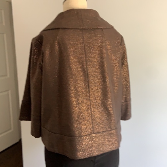MARC JACOBS Jacket Retro Glam Bronze Metallic Cropped Career - Picture 8 of 15